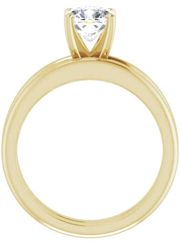 14K Yellow  6 mm Cushion Solitaire Engagement Ring Mounting (7)