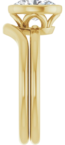 Sužadėtuvių Žiedas „Bezel-Set“ 14k yellow gold Oval 8mm x 6mm (9)