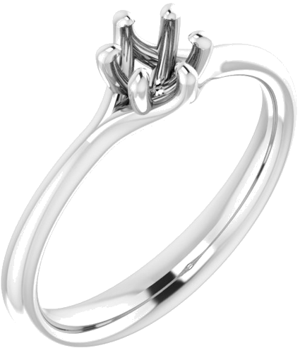 Sužadėtuvių Žiedas „Solitaire“ 14k white gold Round 4.4mm (1)