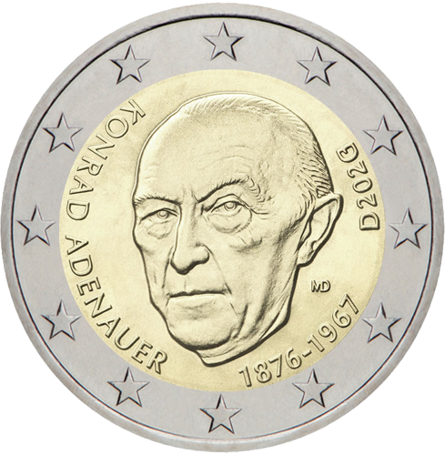 2026 Германия Конрад Аденауер 2 евро монета (1)