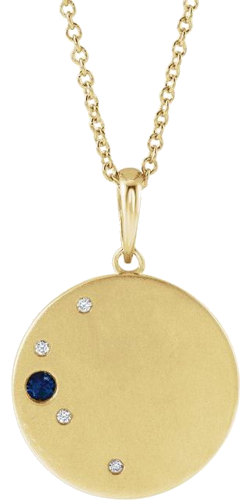 14K Yellow 1-Stone .02 CTW Natural Diamond Semi-Set Family Circle 16-18  Necklace (1)