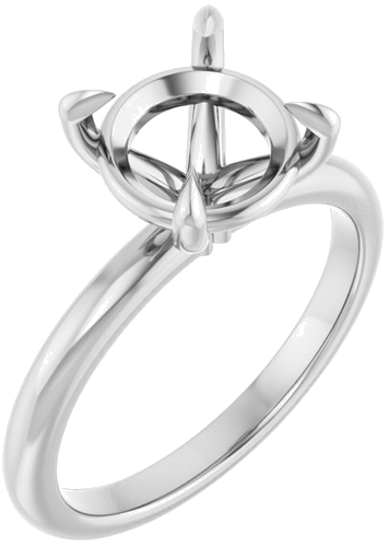 Sužadėtuvių Žiedas „Claw-Prong“ 14k white gold Round 9mm (1)