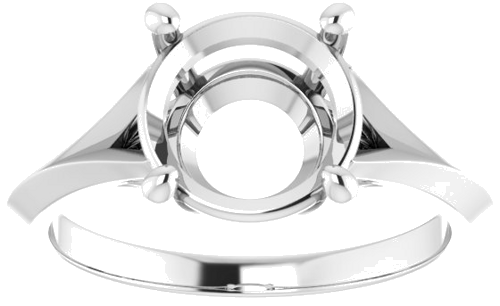 Sužadėtuvių Žiedas „Solitaire Split Shank“ 14k white gold Round 8.8mm (3)