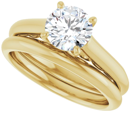 Sužadėtuvių Žiedas „Sculptural“ 10k yellow gold Round 6.5mm (10)