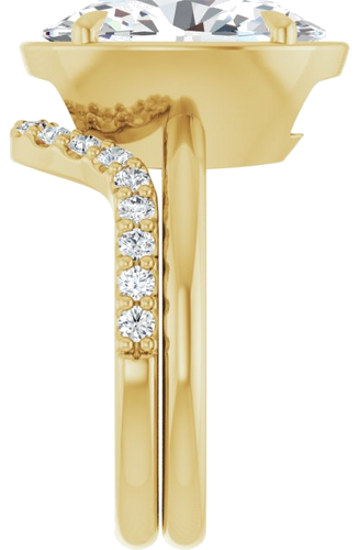 Sužadėtuvių Žiedas „Claw-Prong Solitaire Bezel-Style“ 14k yellow gold Oval 14mm x 10mm (9)