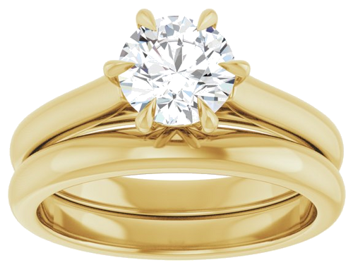 Sužadėtuvių Žiedas „Claw-Prong“ 14k yellow gold Round 6.5mm (8)