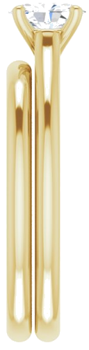 Sužadėtuvių Žiedas „Solitaire“ 750 Geltonojo Aukso Oval 6mm x 4mm (9)