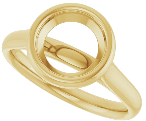 Sužadėtuvių Žiedas „Bezel-Set Solitaire“ 585 Geltonojo Aukso Round 8mm (5)