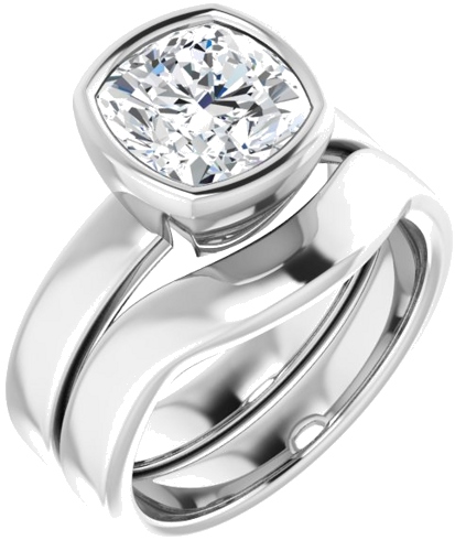 Sužadėtuvių Žiedas „Solitaire“ 585 Baltojo Aukso Cushion 8mm (6)