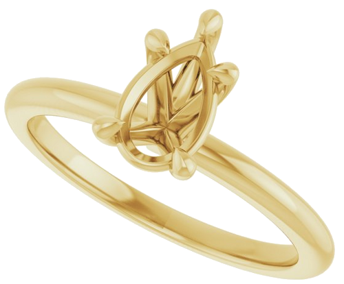 Sužadėtuvių Žiedas „Claw-Prong“ 14k yellow gold Pear 8mm x 5mm (5)
