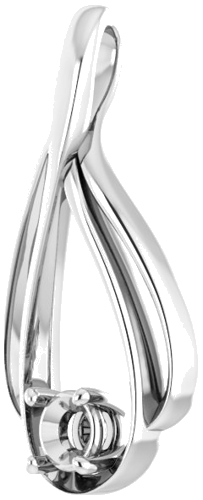 Pakabukas „Solitaire“ 585 Baltojo Aukso Round 4.1mm (2)
