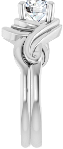 Sužadėtuvių Žiedas „Solitaire“ 14k white gold Round 6.5mm (9)