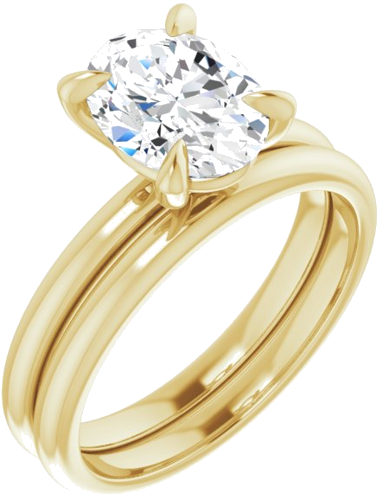 10K Yellow  9x7 mm Oval Solitaire Engagement Ring Mounting (6)