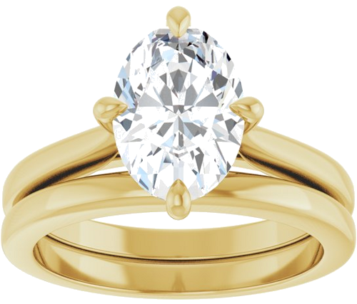 Sužadėtuvių Žiedas „Solitaire“ 14k yellow gold Oval 10mm x 7mm (8)