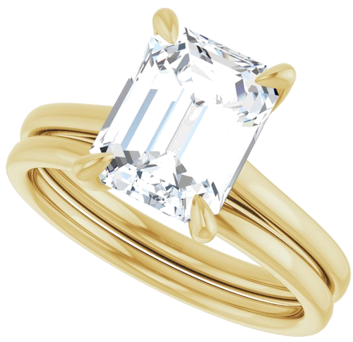 Sužadėtuvių Žiedas „Claw-Prong Solitaire“ 10k yellow gold Emerald 9mm x 7mm (10)