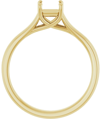 14K Yellow 5 mm Asscher Solitaire Engagement Ring Mounting (4)