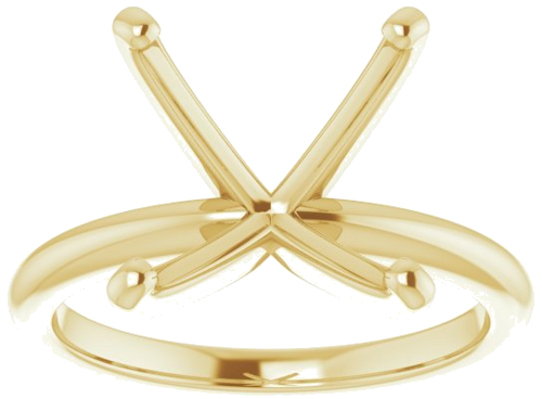 14K Yellow  9x9 mm Square Solitaire Engagement Ring Mounting (3)
