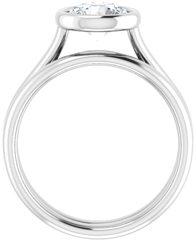 14K White  7 mm Round Solitaire Engagement Ring Mounting (7)