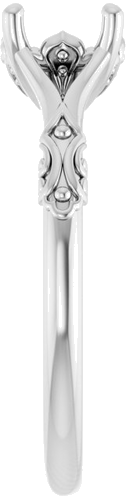 Sužadėtuvių Žiedas „Solitaire Split Shank“ 585 Baltojo Aukso Oval 7mm x 5mm (4)