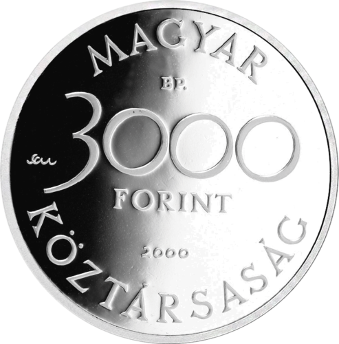 3000 forintų Bebras 2000 Vengrija sidabrinė moneta (2)
