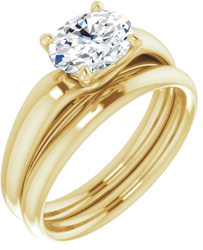 Sužadėtuvių Žiedas 14k yellow gold Oval 8mm x 6mm (6)