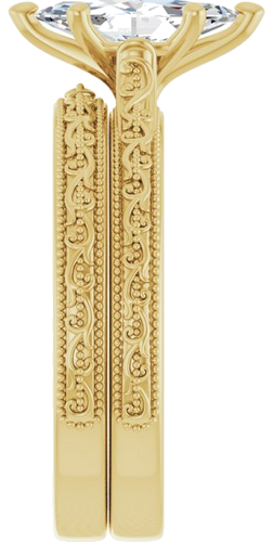 Sužadėtuvių Žiedas „Solitaire Sculptural“ 10k yellow gold Marquise 10mm x 5mm (9)