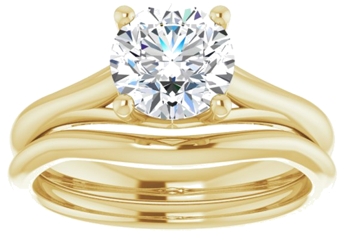 14K Yellow 7 mm Round Solitaire Engagement Ring Mounting (8)