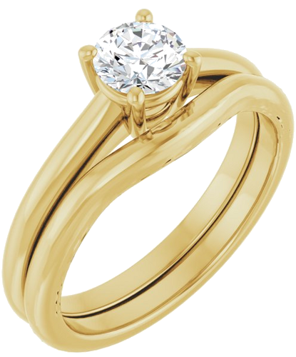 14K Yellow 5.2 mm Round Solitaire Engagement Ring Mounting (6)