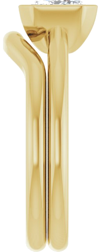 Sužadėtuvių Žiedas „Half-Bezel Solitaire“ 10k yellow gold Emerald 8mm x 6mm (9)