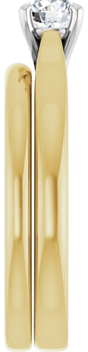 Sužadėtuvių Žiedas 14k yellow/white gold Round 4.8mm (9)