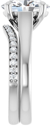 14K White 10x8 mm Oval Solitaire Engagement Ring Mounting (9)