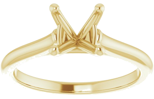 14K Yellow 7 mm Round Solitaire Engagement Ring Mounting (3)