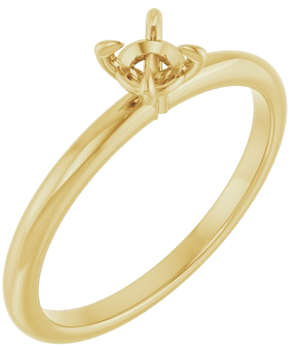 14K Yellow  4.1 mm Round Solitaire Engagement Ring Mounting (1)