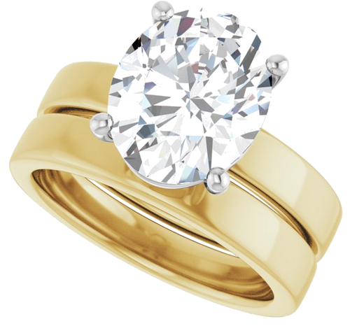 Sužadėtuvių Žiedas „Solitaire“ 18k yellow/white gold Oval 11mm x 9mm (10)