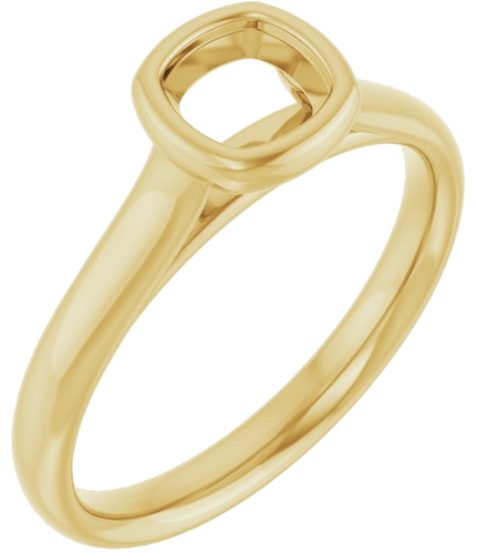 Sužadėtuvių Žiedas „Bezel-Set Solitaire“ 585 Geltonojo Aukso Cushion 5mm (1)