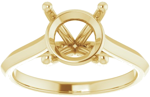 14K Yellow 8.8 mm Round Solitaire Engagement Ring Mounting (3)