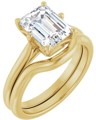 Sužadėtuvių Žiedas 14k yellow gold Emerald 8.5mm x 6.5mm (6)