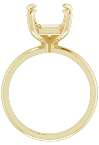 10K Yellow  11x9 mm Emerald Solitaire Engagement Ring Mounting (2)