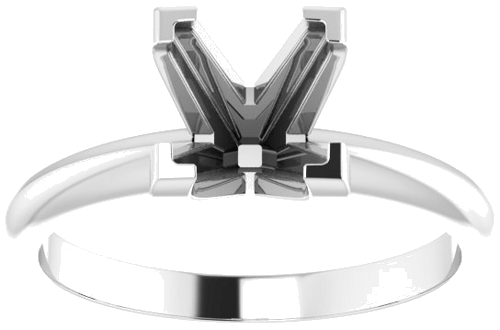 14K White 10 mm Square 4-Prong Solitaire Mounting (3)