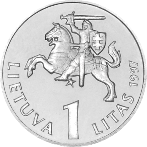 1997 Литва Юргутис монета 1 лит (2)