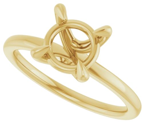 Sužadėtuvių Žiedas 14k yellow gold Round 7.4mm (5)