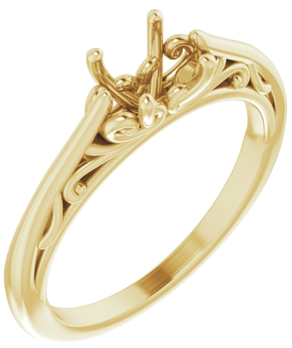 Sužadėtuvių Žiedas „Solitaire“ 14k yellow gold Cushion 5mm (1)