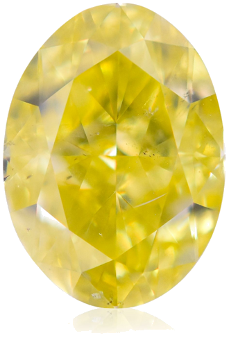 0.63 carat Fancy Intense  Yellow-SI2 Natūralus Oval Deimantas (1)