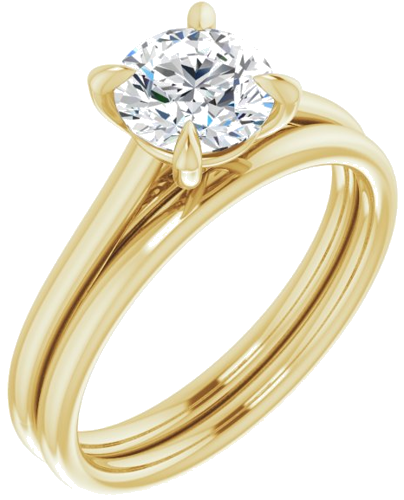 14K Yellow  6.5 mm Round Solitaire Engagement Ring Mounting (6)