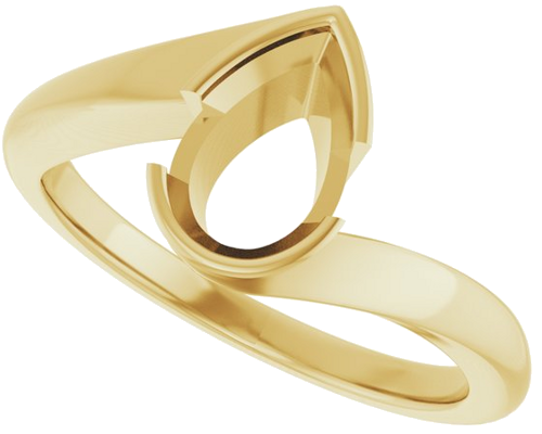 Sužadėtuvių Žiedas „Half-Bezel Solitaire“ 14k yellow gold Pear 8.5mm x 5.5mm (5)