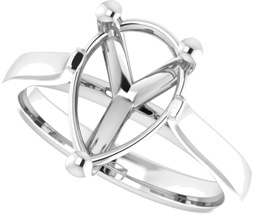 Sužadėtuvių Žiedas 14k white gold Pear 12mm x 8mm (5)