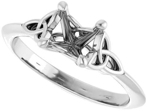 14K White 6.5 mm Round Solitaire Engagement Ring Mounting (5)