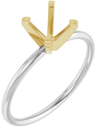 Sužadėtuvių Žiedas „Solitaire“ 14k white/yellow gold Round 6.5mm (1)
