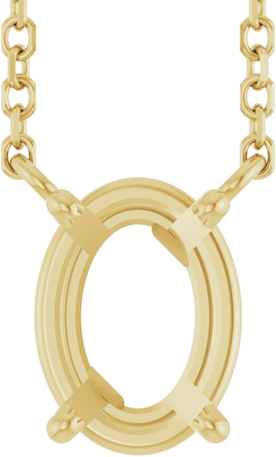 Pakabukas „Solitaire“ 14k yellow gold Oval 8mm x 6mm (1)