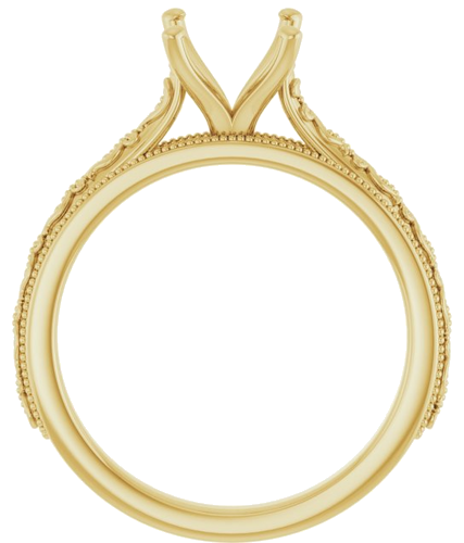 Sužadėtuvių Žiedas „Solitaire Sculptural“ 14k yellow gold Oval 9mm x 7mm (2)